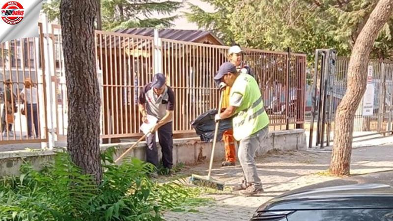 Balıkesir Büyükşehir’den okul bahçelerinde temizlik